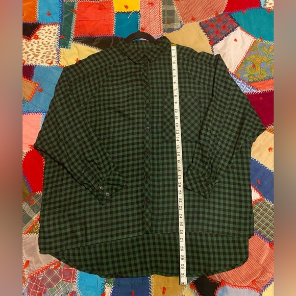 BDG oversized boyfriend flannel in black & green check - Picture 5 of 9